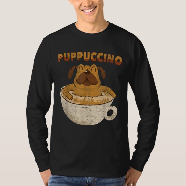 Camiseta Puppuccino - Perro Lover Cappucccino Lover - Café  (Anverso)