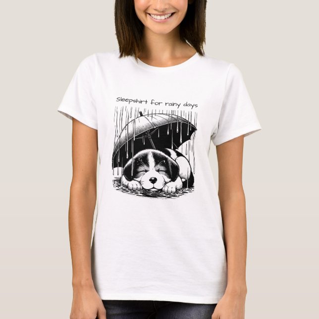 Camiseta Puppy Sleepshirt for rainy days Napping Pajamas (Anverso)