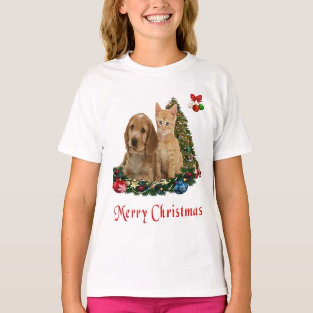 Camiseta Puppy y Kittens Navidad  (Anverso)