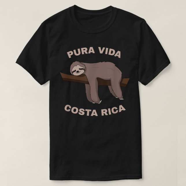 Camiseta Pura Vida Costa Rica - Guay Costa Rica Sloth  (Diseño del anverso)