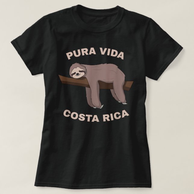 Camiseta Pura Vida Costa Rica - Guay Costa Rica Sloth  (Diseño del anverso)