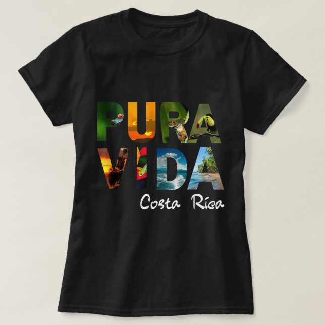 Camiseta Pura Vida Costa Rica Hombres Niñas Amigas Gift So (Diseño del anverso)