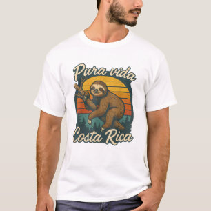 Camiseta Pura Vida Costa Rica Perezoso Atardecer
