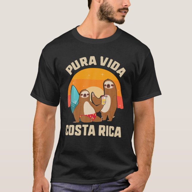 Camiseta Pura Vida Costa Rica Sleepy Surfing Summer V (Anverso)
