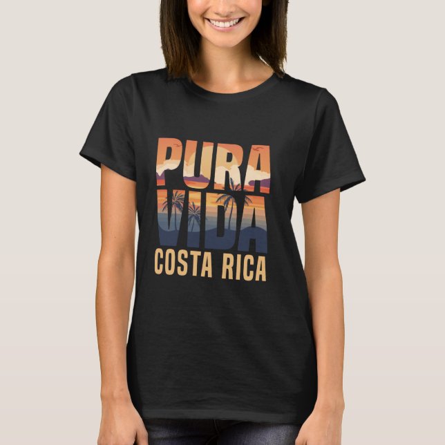 Camiseta Pura Vida Costa Rica Tropical Beach Vibes Gift (Anverso)