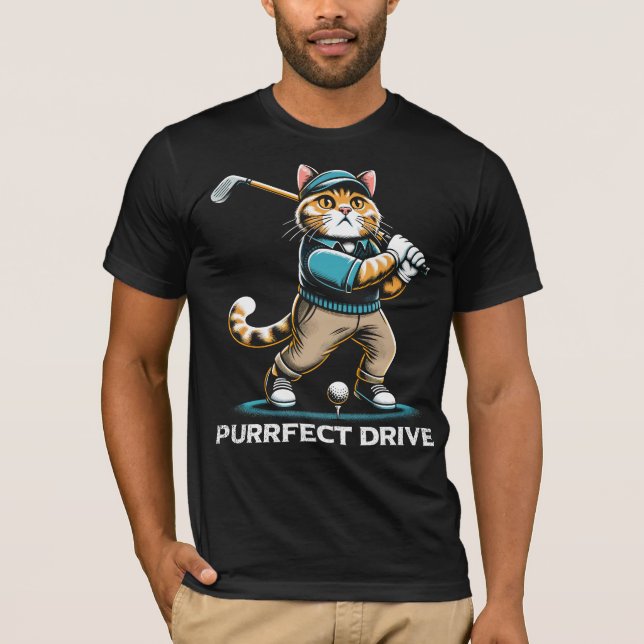 Camiseta Purfect Drive Golfing Cat Design (Anverso)