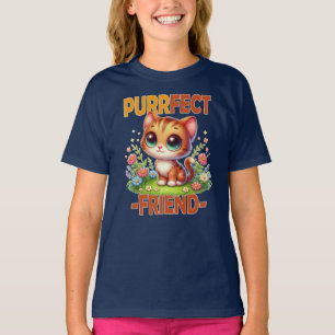 Camiseta Purfect Friend pun Cute naranja gato gatito person