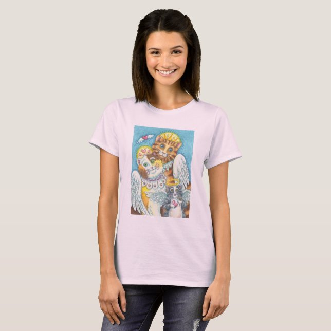 Camiseta Purgas En El Cielo ANGEL GATOS A Mujeres DE CAMISE (Anverso completo)