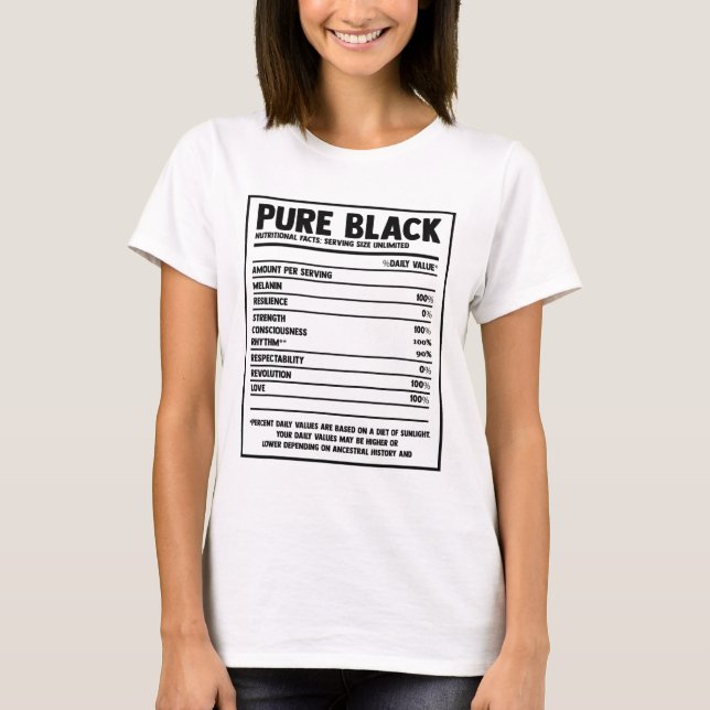 Camiseta Puro hecho de nutrición negro Mes de historia negr (Anverso)