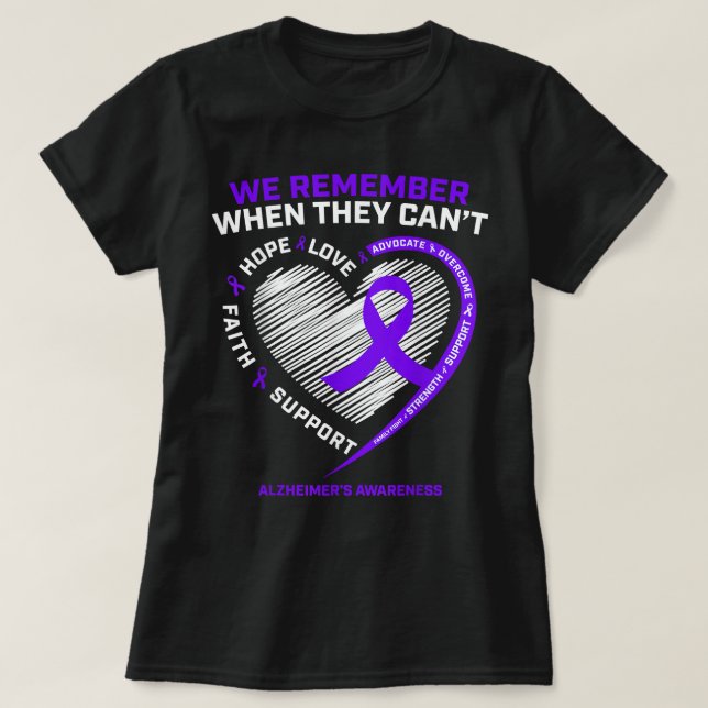 Camiseta Purple Alzheimers Awareness Products Women Men Gra (Diseño del anverso)
