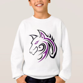 Camiseta Purple and Black Wolf Head Outline