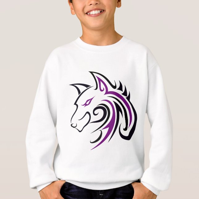 Camiseta Purple and Black Wolf Head Outline (Anverso)