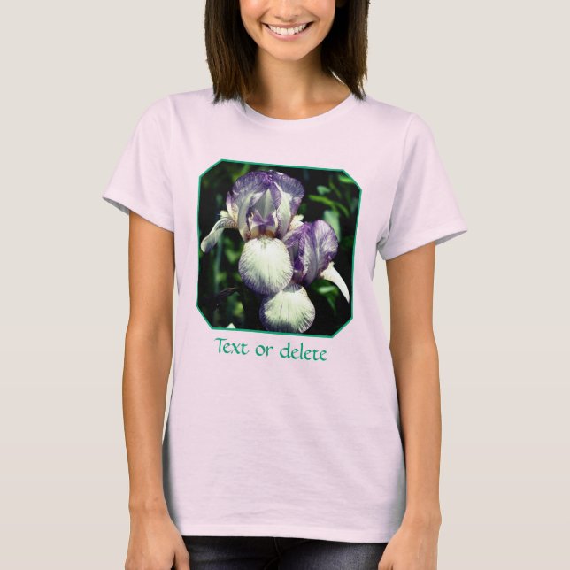 Camiseta Purple And White Bearded Iris Flower Pair  (Anverso)
