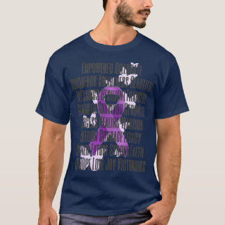 Camiseta Purple Awareness Ribbon with Encouraging Words