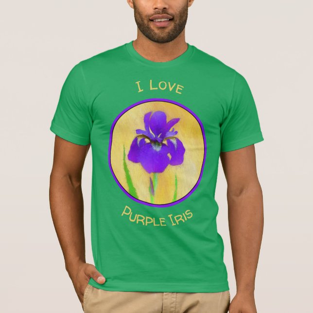 Camiseta Purple Bearded Iris Painting - Cute Original Dog A (Anverso)