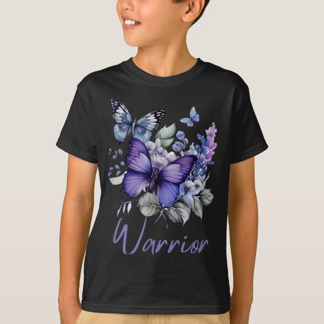 Camiseta Purple Butterflies Warrior Suicide Prevention Awar (Anverso)