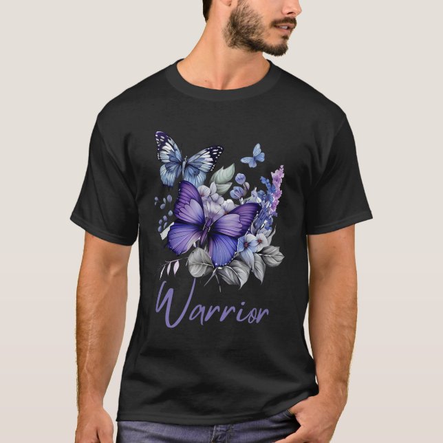 Camiseta Purple Butterflies Warrior Suicide Prevention Awar (Anverso)