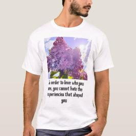 Camiseta purple Floral photo bouquet inspirational phrase