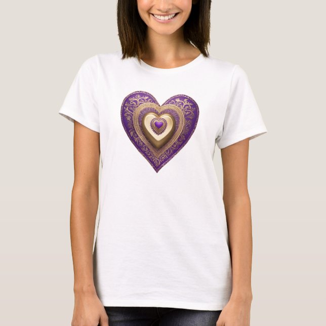 Camiseta Purple Gold Heart (Anverso)