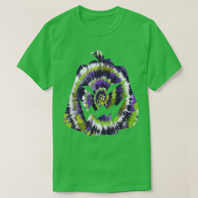 Camiseta Purple Green White Tie Dye Halloween Jack O Lanter (Diseño del anverso)