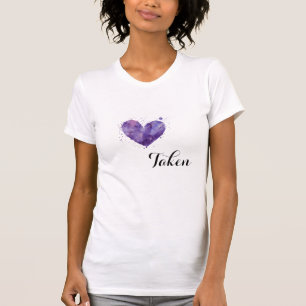 Camiseta *~* Purple Heart TOMADO blanco de la acuarela de