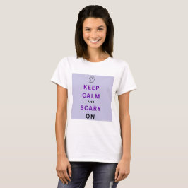 Camiseta Purple Keep Calm and Scary On text Halloween Ghost