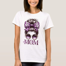 Camiseta Purple Messy Bun Mom Wife Boss