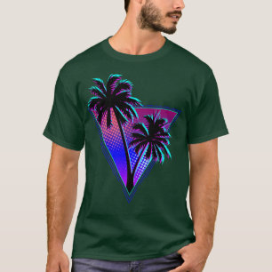 Camiseta Purple Midnight Retro Palm Tree Silhouette Design5