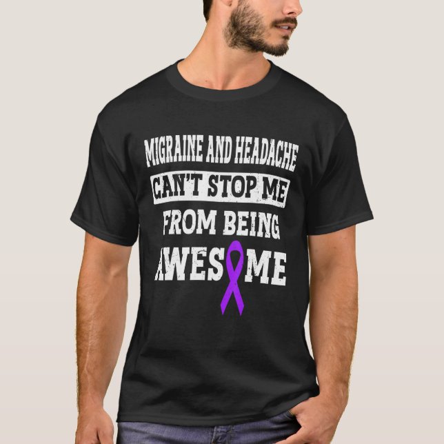 Camiseta Purple Migraine Warrior Awareness Chronic Migraine (Anverso)