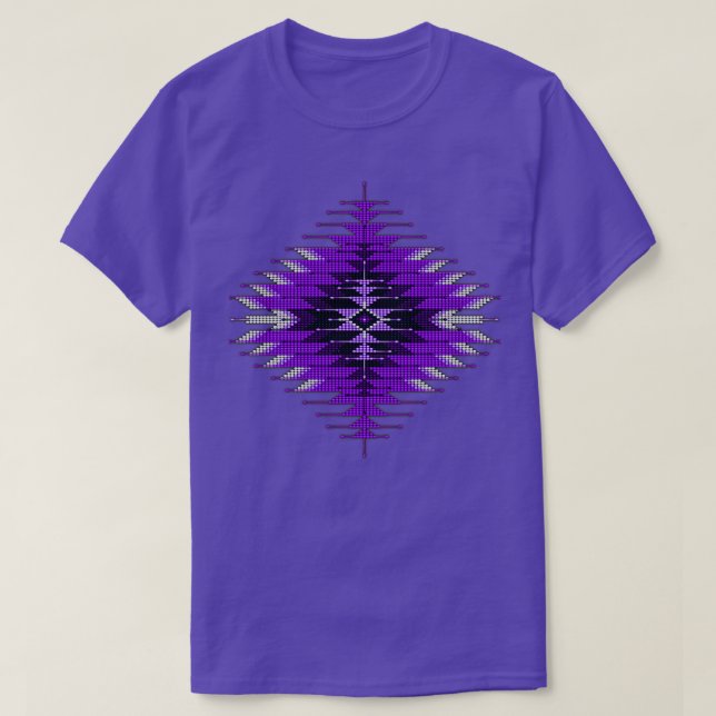 Camiseta Purple Native American Southwest Style Sunburst (Diseño del anverso)