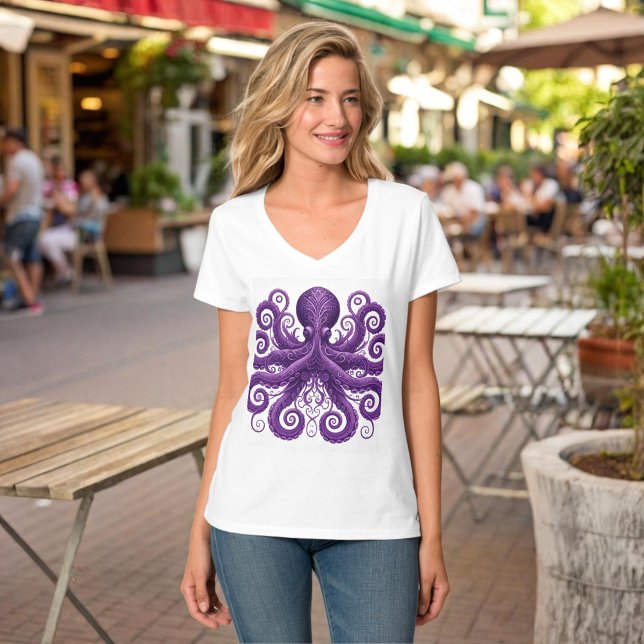 Camiseta Purple Octopus Victorian Steampunk Kraken  (Subido por el creador)