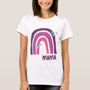 Camiseta Purple Pink Bohemian Rainbow Personalized mama