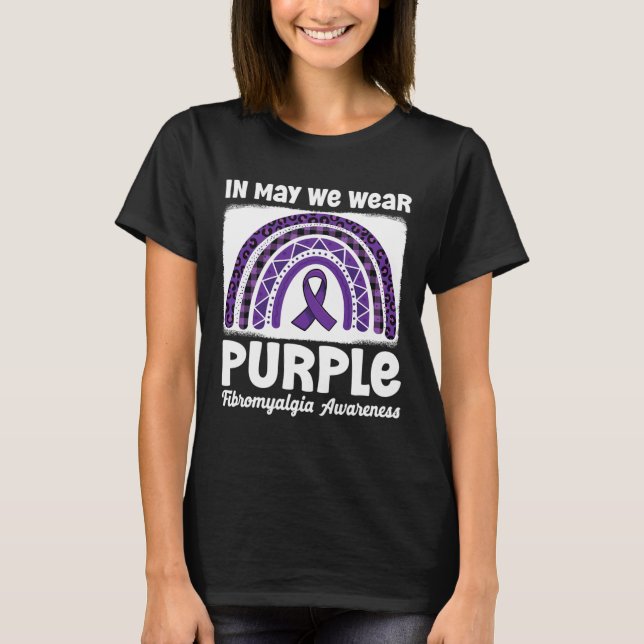 Camiseta Purple Rainbow Support Fibro Warrior Fibromialgia (Anverso)