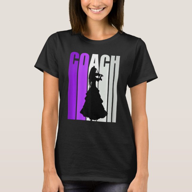 Camiseta Purple Retro Artistic Violin Coach Coaching Music  (Anverso)