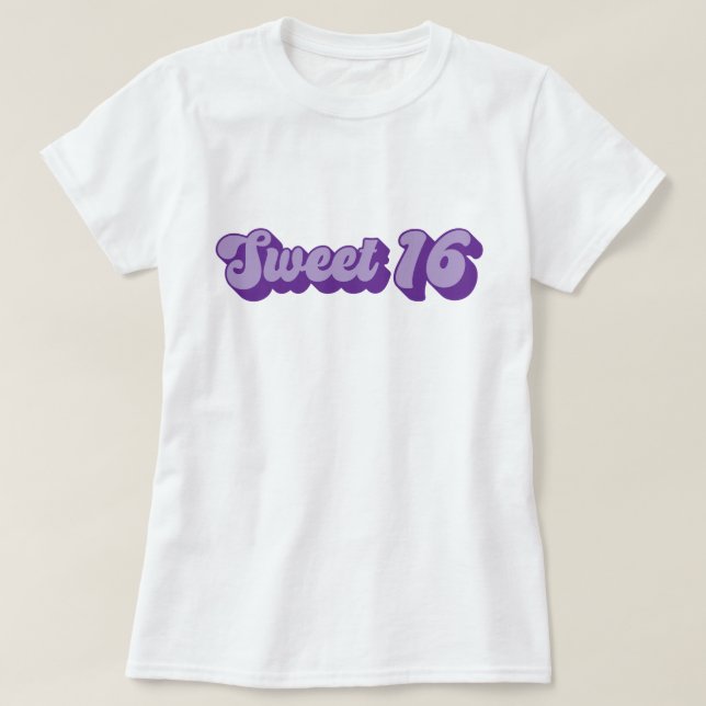 Camiseta Purple Retro Dulces 16 (Diseño del anverso)
