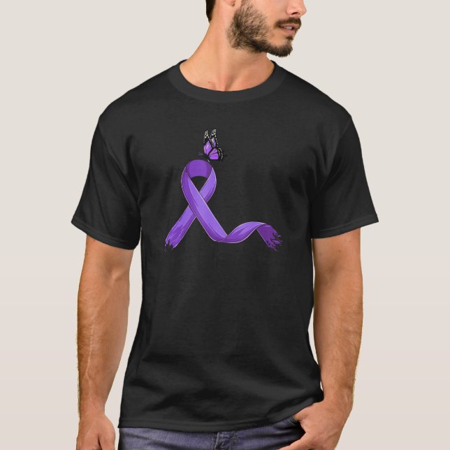 Camiseta Purple Ribbon Cute  Fibromyalgia Awareness (Anverso)