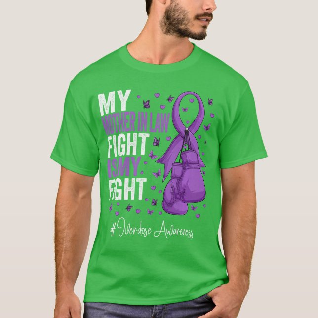 Camiseta Purple Ribbon Mother in law Overdose Awareness Lon (Anverso)