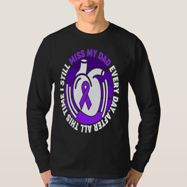 Camiseta Purple Ribbon Overdose Awareness Miss My Dad Memor (Anverso)