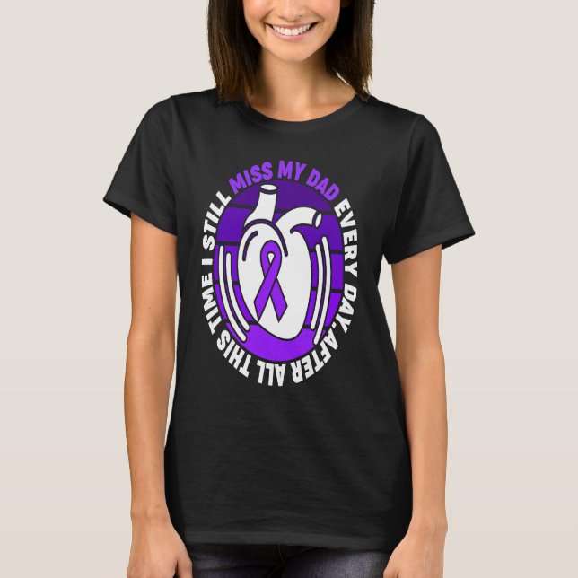 Camiseta Purple Ribbon Overdose Awareness Miss My Dad Memor (Anverso)