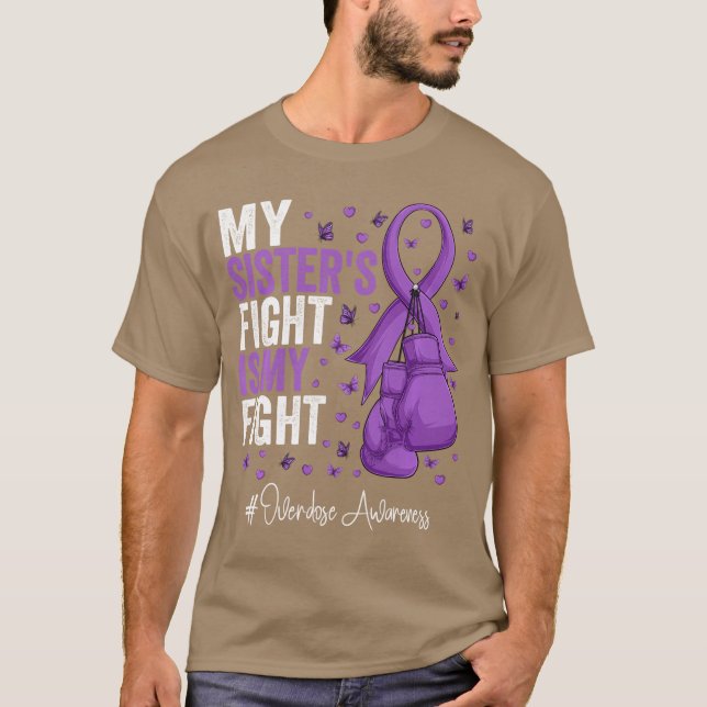 Camiseta Purple Ribbon Sister Overdose Awareness Long Sleev (Anverso)