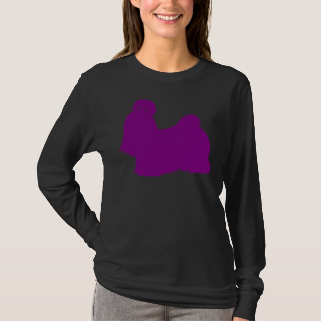 Camiseta Purple Shih Tzu Silhouette (Anverso)