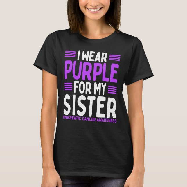 Camiseta Purple Sibling Pancreatic Cancer Awareness Sister (Anverso)