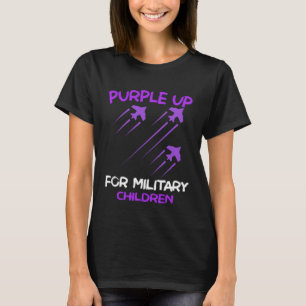 Camiseta Purple Up En Abril Mes Milicia Militar Infantil MO