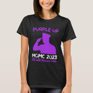 Camiseta Purple Up En Abril Mes Milicia Militar Infantil MO