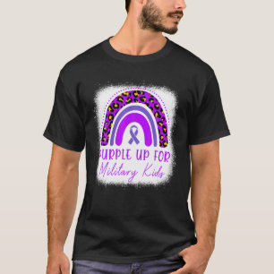 Camiseta Purple Up For Kids Military Child Mes Bleached R