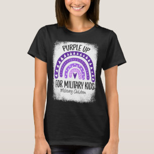 Camiseta Purple Up For Kids Military Child Mes Bleached R
