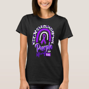 Camiseta Purple Up For Kids Military Child Mes Bleached R