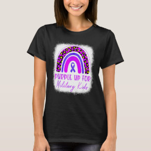 Camiseta Purple Up For Kids Military Child Mes Bleached R
