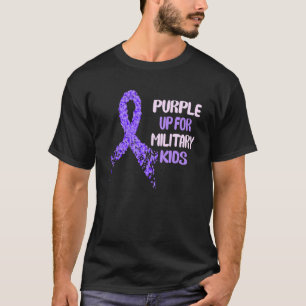 Camiseta Purple Up For Kids Military Child Mes Bleached R