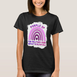 Camiseta Purple Up For Kids Military Child Mes Bleached R